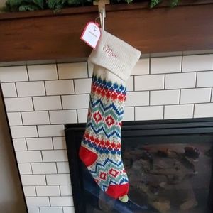 Embroidered "Mom" Pottery Barn Stocking